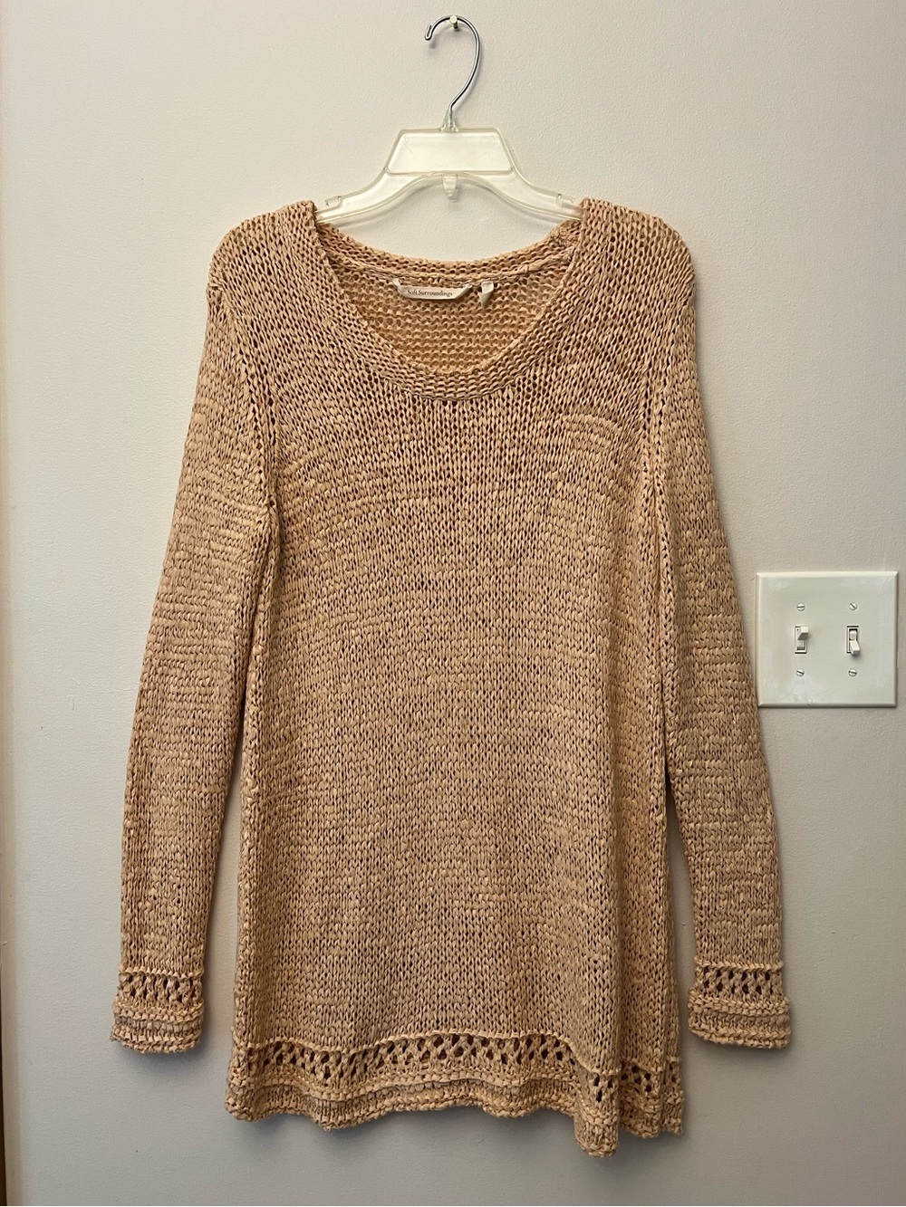 Soft Surroundings Light Pink Knit Sweater Size Medium